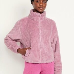 Old Navy Women's Soft Pink Teddy Jacket